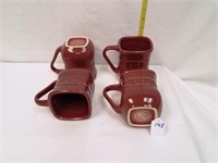 Set of 4 Woven Traditions Square Coffee Cups / Mug