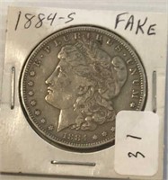 1884-S Fake Morgan Dollar "Not Real"