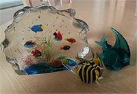 Glass Fish Decor, Tallest About 6" High