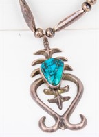 Jewelry Sterling Silver & Turquoise Necklace