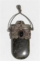 Labradorite & Silver Pendant Box, Ethnographic