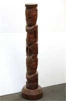 Ethnographic Tribal Carved Wood Totem Sculpture