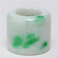 Chinese Mottled Jade Archer's or Thumb Ring, Man's