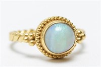 Opal & 18K Gold Solitaire Ring