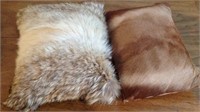 2 fur pillows