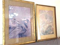 Framed oriental prints.