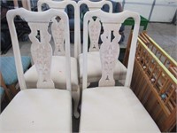 Set of 4 White Washed Dining Room Chairs