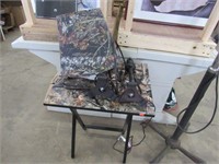 Camo Folding Snack Table and 2 Lamp Shades