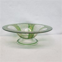 Green and Gold Bowl w/ Clear Design