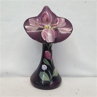 Fenton Floral Design Handpainted Vase Signed