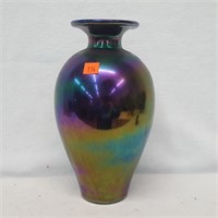 Purple Iridescent Hand Blown Vase