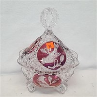 Hofbauer Crystal Candy Dish with Birds