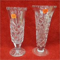 2 Clear Cut to Clear Crystal Vases