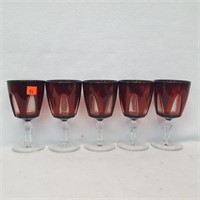 4 Ruby Red glasses