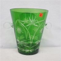 Green Cut to Crystal Clear Ice Bucket
