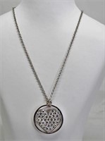 Sterling Silver Hot Diamond Necklace with Pendant