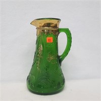 Green Pitcher with Gold Accents