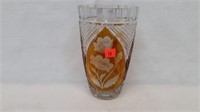Amber cut to Crystal Vase