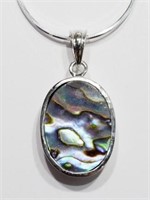 Sterling Silver Abalone necklace with chain