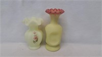 Fenton vases Burmese glass