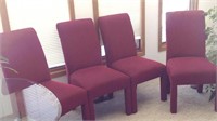Set of 4 upholstered dining chairs.