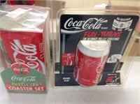 Coca Cola Coaster Set, Stapler, Assorted Bottles,