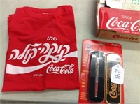 Coca Cola T-Shirt, Money Bag, Pen and Misc