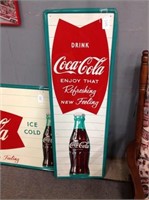 1 1/2 ft by 4 1/2 ft Coca Cola Tin Sign