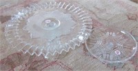 (2) Glass cake plates. Tallest measures: 6" Tall.