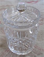 Crystal Biscuit jar. Measures: 7" Tall.