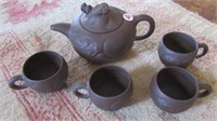 (5) Piece oriental style tea set.