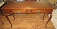 Thomasville sofa table with two drawers.