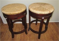 Matching pair of bar stools with traditional