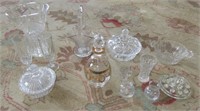 (13) Pieces of cut, press and crystal glass that