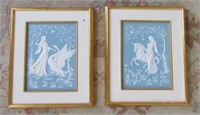 Matching pair of framed Franklin Mint Lady and