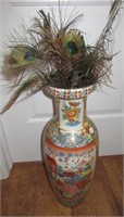 Large oriental style porcelain vase with