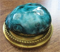 Unique paperweight with sterling silver base and