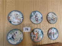 Hand painted plates of Chinese ladies