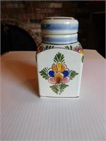 Holland hand painted polychrome spice jar, 5 1/2"