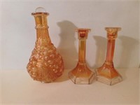 Marigold Carnival - grape decanter, stopper not