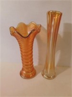 Marigold Carnival 8" & 9.5" vases