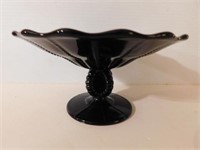 Black amethyst Beaded Panels flat compote,