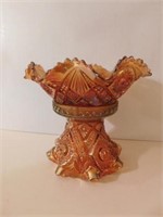 Marigold Carnival ruffled bowl on ruffled punch