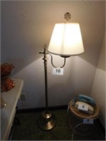 Brass floor lamp, oriental finial, 53" tall