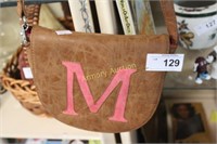 MONOGRAMMED "M" LEATHER PURSE