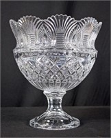 Large Leaded Crystal Footed Compote  12" H.