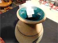 Pottery Vase with Egyptian Motif - has glazed