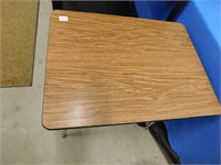 Child's school desk - wood top and metal base &