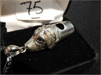 Dog Whistle - marked sterling  1/5" long w/8"