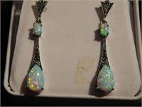 Beautiful Drop Opal pierced earrings - 2 stones